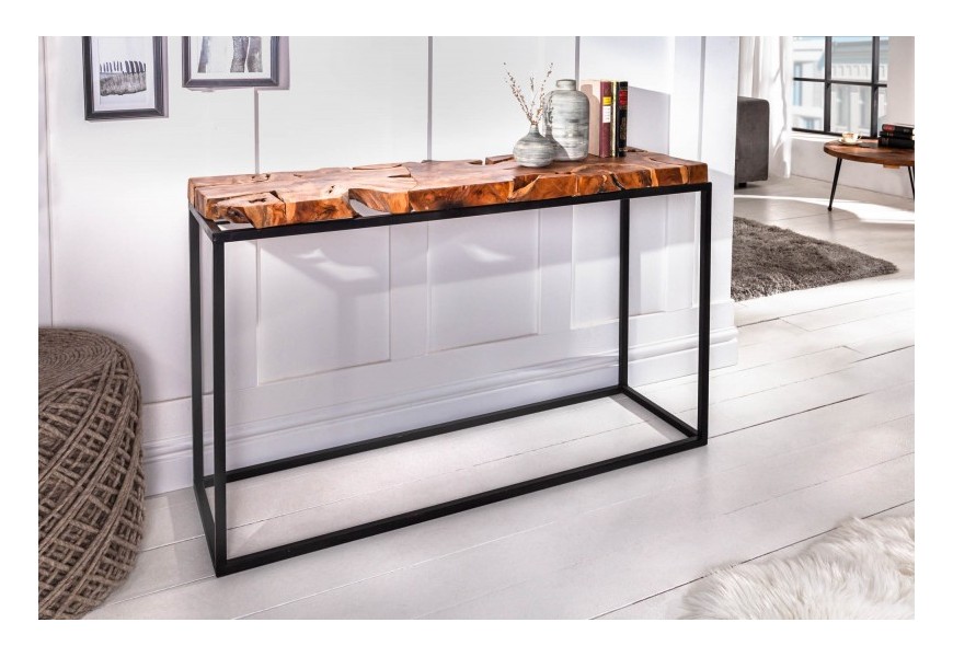 Industri&aacute;lna konzola Basildon 115cm z teakov&eacute;ho dreva