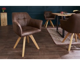 Moderná dizajnová stolička Hendry v hnedej farbe s podrúčkami 84cm