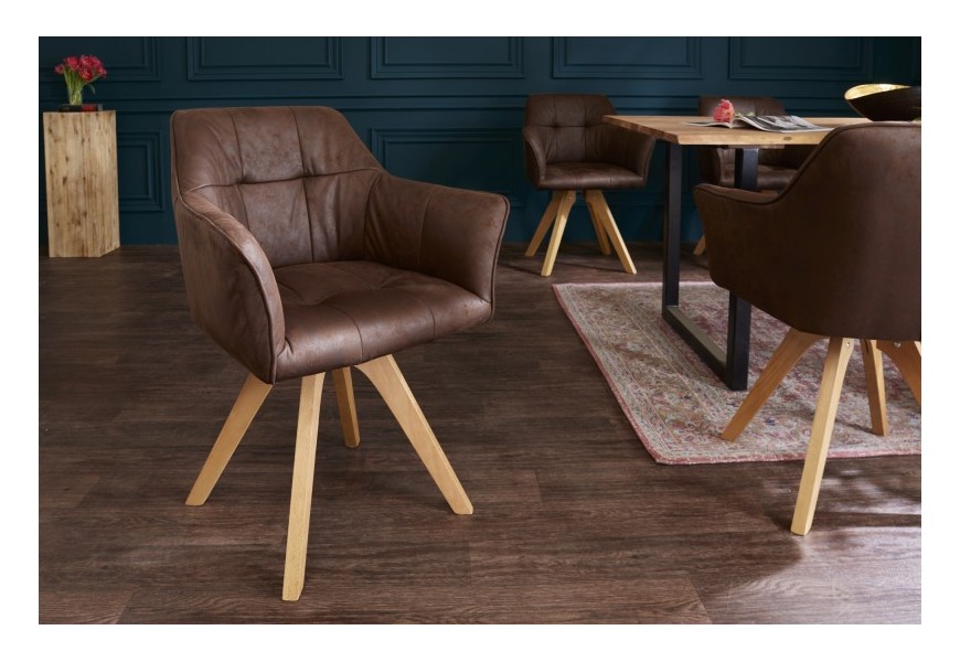 Modern&aacute; dizajnov&aacute; stolička Hendry v hnedej farbe s podr&uacute;čkami 84cm