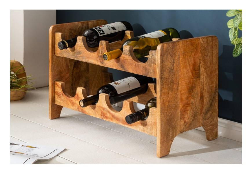 Mas&iacute;vna vinot&eacute;ka Bodega 54cm z mangov&eacute;ho dreva