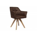 Moderná dizajnová stolička Hendry v hnedej farbe s podrúčkami 84cm