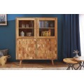 Masívna vitrína Mozaika s geometrickým reliéfom 140cm akácia