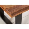 Industriálny masívny konferenčný stolík Steele Craft z palisandrového dreva s kovovými nohami 100cm