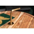 Art-deco kruhový príručný stolík Gedling z masívneho agátového dreva so zlatým úchytom 41cm