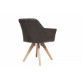 Moderná dizajnová stolička Hendry v antickej šedej farbe s podrúčkami 84cm