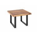 Industriálny dizajnový konferenčný stolík Steele Craft z dreva sheesham štvorcového tvaru 60cm