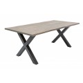 Dizajnový šedý jedálenský stôl Forest sivý II 200cm v industriálnom štýle