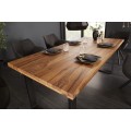 Industriálny moderný jedálenský stôl Steele Craft z masívneho palisandrového dreva s kovovými nohami 200cm