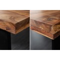 Industriálny dizajnový jedálenský stôl Steele Craft z masívneho dreva palisander s čiernymi nohami 180cm