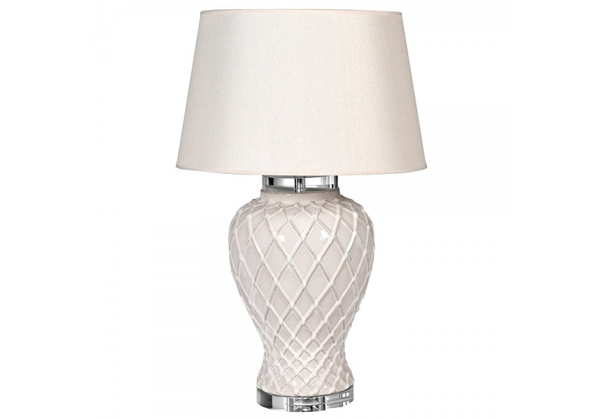 Luxusná keramická provensálska lampa Tilda biela