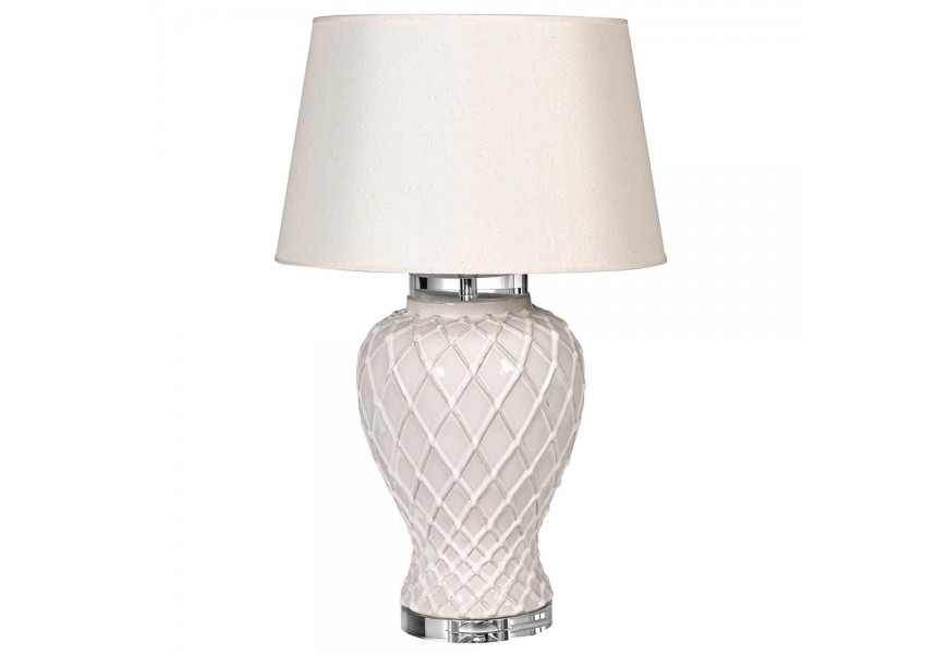 Luxusná keramická provensálska lampa Tilda biela