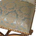 Baroková luxusná jedálenská stolička Roi Gilt s ornamentálnym poťahom v béžových odtieňoch so zlatými nohami 107cm