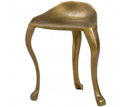 Baroková luxusná kovová stolička Gongoris zlatej farby 53cm