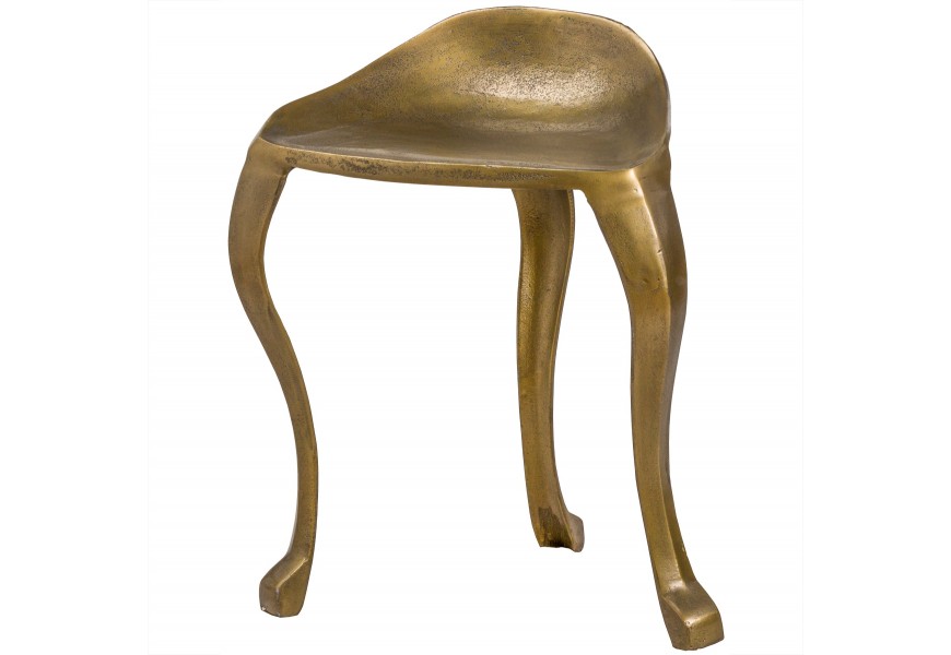 Baroková luxusná kovová stolička Gongoris zlatej farby 53cm
