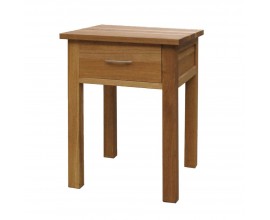 Vidiecky hnedý nočný stolík Estrella z masívneho dubového dreva so zásuvkou 66cm