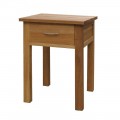 Vidiecky hned&yacute; nočn&yacute; stol&iacute;k Estrella z mas&iacute;vneho dubov&eacute;ho dreva so z&aacute;suvkou 66cm