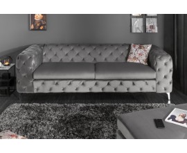 Luxusná zamatová sedačka Liana sivá