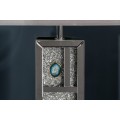 Zrkadlová luxusná stojaca lampa Roodwuk s kryštálmi a modrým achátom 159cm
