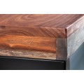 Industriálny písací stôl Elements z masívneho palisandrového dreva s čiernou kovovou konštrukciou 118cm