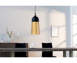 Industriálna závesná lampa Modern Chic v zlato-čiernej farbe z kovu 31cm