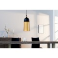 Dizajnová závesná lampa Modern Chic oválneho tvaru  z kovu v zlato-čiernom prevedení