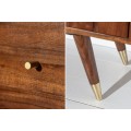 Masívny príborník Roslin z akáciového dreva s organickým dizajnom a zlatými prvkami 145cm