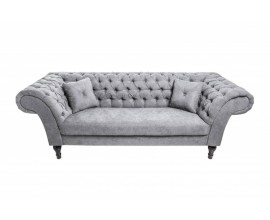 Chesterfield luxusná sivá sedačka Contessa na dekoratívnych nožičkách 230cm