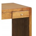 Koloniálny kancelársky stolík Flash z masívneho dreva mindi v hnedej farbe s tromi zásuvkami 110cm
