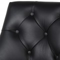 Chesterfield kožená barová stolička Selmano v čiernej farbe so striebornými prvkami 110cm