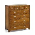 Koloniálna štýlová komoda Flash z masívneho dreva mindi s ôsmymi zásuvkami