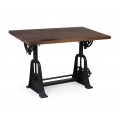 Industriálny dizajnový rysovací stôl HIERRO z masívneho mangového dreva 130cm