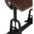 Industriálny dizajnový rysovací stôl HIERRO z masívneho mangového dreva 130cm