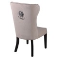 Luxusná Chesterfield jedálenská krémová stolička Jops so strieborným klopadlom 106cm