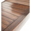 Koloniálna masívna lavica M-VINTAGE z mahagónového dreva na nožičkách 120cm 