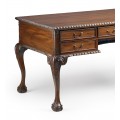 Rustikálny písací stolík M-VINTAGE z masívneho dreva tmavohnedej farby so zásuvkami 160cm