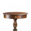 Rustikálny okrúhly príručný stolík M-VINTAGE z masívu v štýle chippendale 60cm