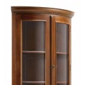 Rustikálna rohová vitrína M-VINTAGE z masívneho dreva tmavohnedej farby s dvierkami a zásuvkou 190cm