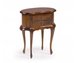 Exkluzívny koloniálny nočný stolík M-Vintage z masívneho mahagónového dreva s dvomi zásuvkami