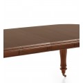 Rustikálny oválny rozkladací jedálenský stôl M-VINTAGE z masívneho mahagónového dreva s vyrezávanými nožičkami 160-240cm