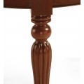 Rustikálny oválny rozkladací jedálenský stôl M-VINTAGE z masívneho mahagónového dreva s vyrezávanými nožičkami 160-240cm