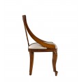 Rustikálna luxusná stolička M-VINTAGE z masívu hnedej farby s béžovým poťahom 90cm