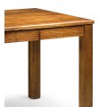 Luxusný jedálenský stôl Star z dreva mindi v prírodnej hnedej farbe štvorcového tvaru 90cm