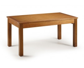 Drevený rozkladací jedálenský stôl Star z masívu mindi hnedej farby 160-220cm