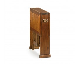 Masívny drevený príručný stolík Star s rozkladacou pracovnou doskou hnedej farby