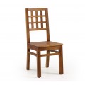 Štýlová klasická jedálenská stolička Star z masívneho dreva mindi v hnedej farbe