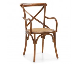 Dizajnová masívna stolička Star z dreva mindi s opierkami