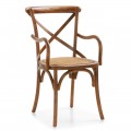 Dizajnová masívna stolička Star z dreva mindi s opierkami