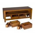 Drevený TV stolík Star so zásuvkami a poličkami 110cm