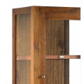 Masívna drevená presklená vitrína Star s poličkami a zásuvkami 190cm