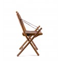 Luxusná skladacia stolička Tarlton z kože a dreva Poly piel